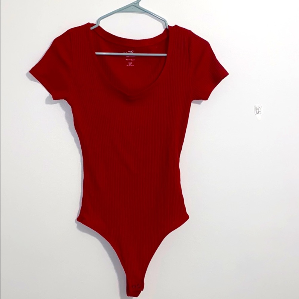 Red cotton t-shirt body suit
